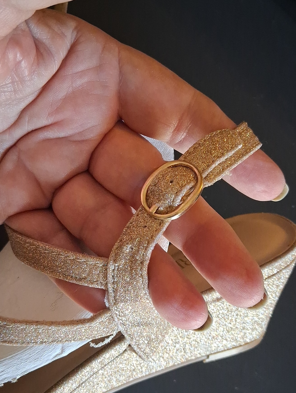 Dream Pairs Glitter Strappy Sandals — Gold - Picture 12 of 13